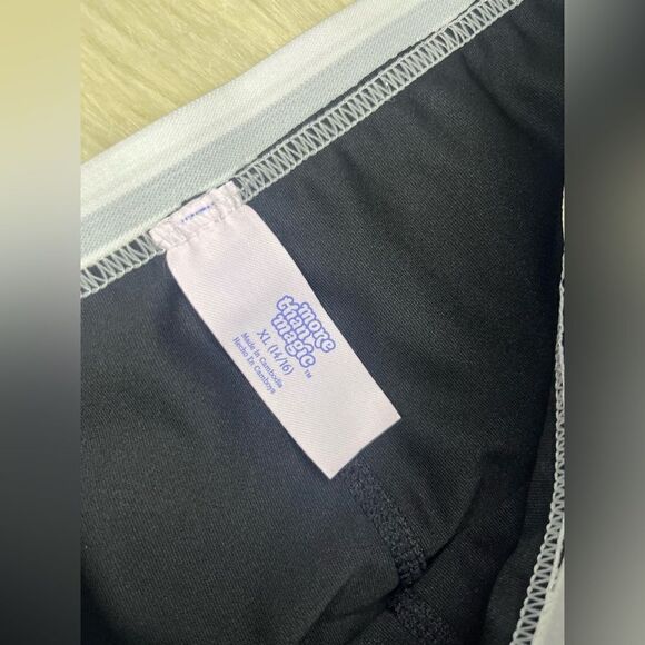 More than Magic Black Shimmer Checkerboard Stretch Leggings sx XL - Picture 2 of 3